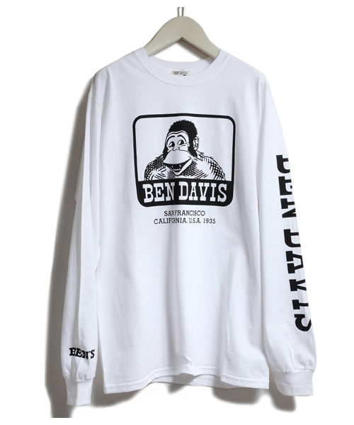 BEN DAVIS ORIGINALS(ベンデイビスオリジナルス)の「BEN DAVIS PRINT LONG SLEEVE TEE(Tシャツ/カットソー・メンズ・ホワイト/ブラック/ヘザーグレー/ピンク・MEDIUM/LARGE/SMALL/X-LARGE)」の17枚目の写真