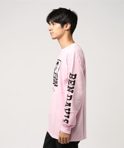 BEN DAVIS ORIGINALS(ベンデイビスオリジナルス)の「BEN DAVIS PRINT LONG SLEEVE TEE(Tシャツ/カットソー・メンズ・ホワイト/ブラック/ヘザーグレー/ピンク・MEDIUM/LARGE/SMALL/X-LARGE)」の9枚目の写真