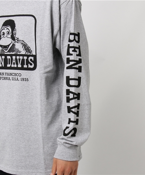 BEN DAVIS ORIGINALS(ベンデイビスオリジナルス)の「BEN DAVIS PRINT LONG SLEEVE TEE(Tシャツ/カットソー・メンズ・ホワイト/ブラック/ヘザーグレー/ピンク・MEDIUM/LARGE/SMALL/X-LARGE)」の5枚目の写真