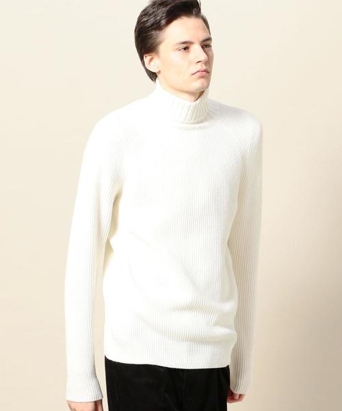 BEAUTY&YOUTH UNITED ARROWS(ビューティーアンドユースユナイテッドアローズ)の「BY ウォッシャブル アゼ タートルネック ニット ◆(ニット/セーター・メンズ・ホワイト/ブラック/ライトグレー・X-LARGE/LARGE/MEDIUM/SMALL)」の1枚目の写真