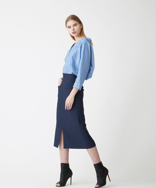 Velvet BY NOISE MAKER（ベルベッドバイノイズメーカー）の「ポケットタイトスカート（スカート・レディース・ネイビー/ライトベージュ/ピンク・36/38）」の19枚目の写真