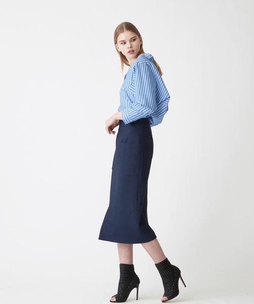 Velvet BY NOISE MAKER（ベルベッドバイノイズメーカー）の「ポケットタイトスカート（スカート・レディース・ネイビー/ライトベージュ/ピンク・36/38）」の10枚目の写真