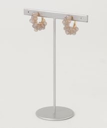 【marinaJEWELRY】Gray Chalcedony W wrapped earring