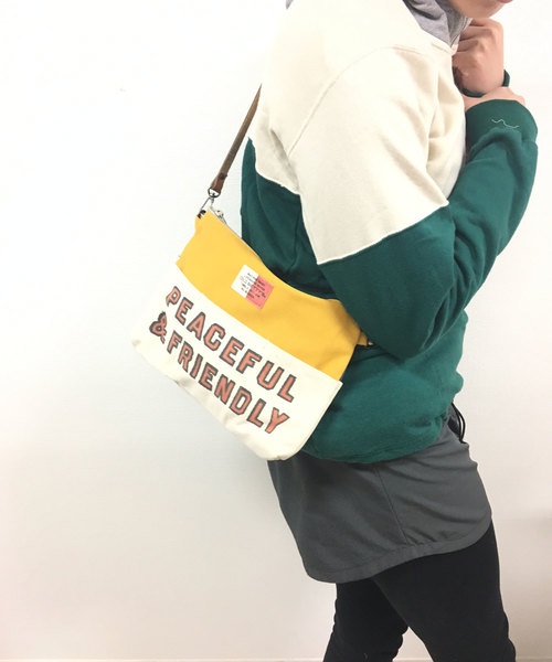 OLD BETTY'S(オールドベティーズ)の「Color Scheme Sacoche Bag(PEACEFUL)/カラー 配色 切り替え サコッシュ バッグ(ショルダーバッグ・レディース・オリーブ/マスタード/ピンク・FREE)」の3枚目の写真