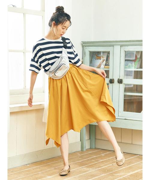 earth music&ecology(アースミュージックアンドエコロジー)の「・太ピッチボーダーワイドTシャツ(Tシャツ/カットソー・レディース・ネイビー/ブラック/杢グレー/ブルー・FREE)」の9枚目の写真