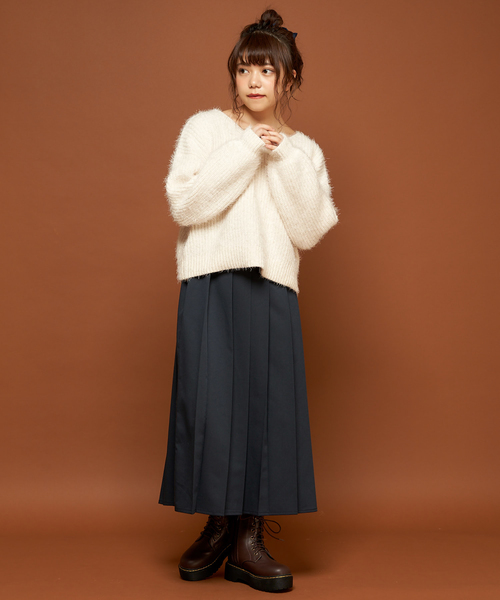 OLIVE des OLIVE（オリーブデオリーブ）の「[再入荷決定!]　ロングプリーツスカート（スカート・レディース・ベージュ/ネイビー/レッド・FREE）」の19枚目の写真