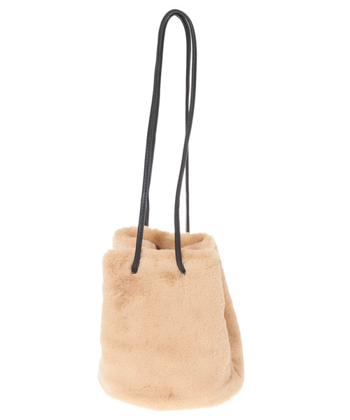 Edit Sheen（エディットシーン）の「ファー巾着バッグ（ハンドバッグ・レディース・ブラック/ベージュ・FREE）」の6枚目の写真