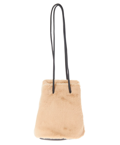 Edit Sheen（エディットシーン）の「ファー巾着バッグ（ハンドバッグ・レディース・ブラック/ベージュ・FREE）」の8枚目の写真