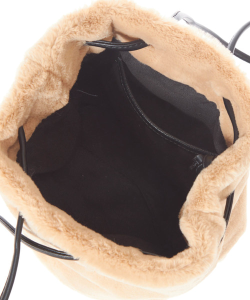 Edit Sheen（エディットシーン）の「ファー巾着バッグ（ハンドバッグ・レディース・ブラック/ベージュ・FREE）」の10枚目の写真