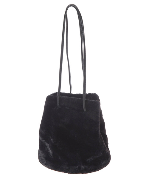Edit Sheen（エディットシーン）の「ファー巾着バッグ（ハンドバッグ・レディース・ブラック/ベージュ・FREE）」の3枚目の写真
