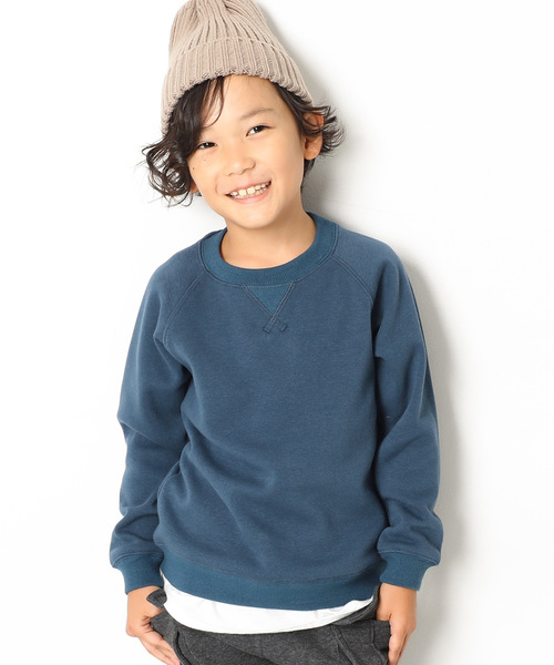 devirock（デビロック）の「裏シャギー長袖スウェットトレーナー 裏起毛（スウェット・キッズ・ブラック/ラベンダー/ヘザーチャコール/ブルー系その他・140cm/150cm/160cm/120cm/130cm/110cm/100cm）」の3枚目の写真