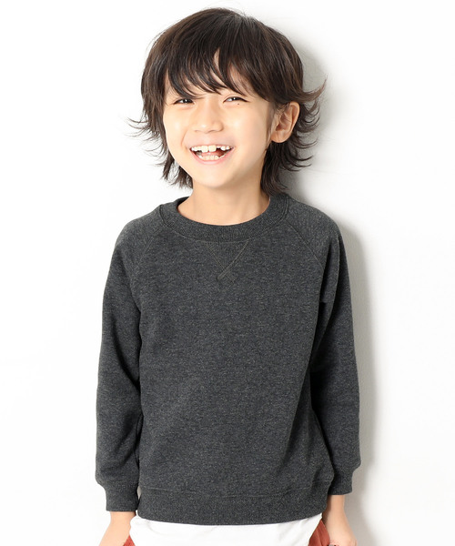 devirock（デビロック）の「裏シャギー長袖スウェットトレーナー 裏起毛（スウェット・キッズ・ブラック/ラベンダー/ヘザーチャコール/ブルー系その他・140cm/150cm/160cm/120cm/130cm/110cm/100cm）」の2枚目の写真