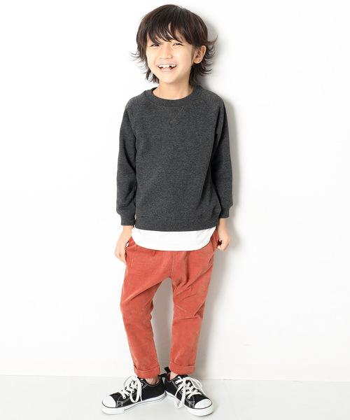 devirock（デビロック）の「裏シャギー長袖スウェットトレーナー 裏起毛（スウェット・キッズ・ブラック/ラベンダー/ヘザーチャコール/ブルー系その他・140cm/150cm/160cm/120cm/130cm/110cm/100cm）」の6枚目の写真