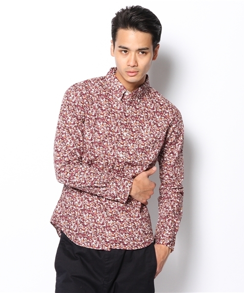 UNION STATION（ユニオンステーション）の「フラワープリントＢＤシャツ（シャツ/ブラウス・メンズ・ブラウン/ネイビー/パープル・MEDIUM/LARGE/LL）」の3枚目の写真