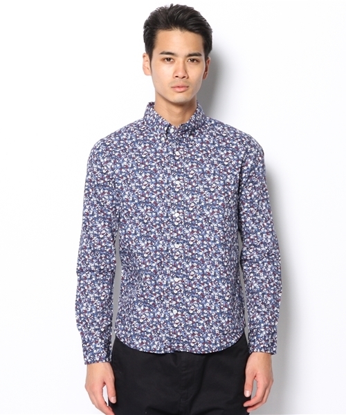 UNION STATION（ユニオンステーション）の「フラワープリントＢＤシャツ（シャツ/ブラウス・メンズ・ブラウン/ネイビー/パープル・MEDIUM/LARGE/LL）」の4枚目の写真
