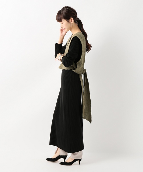 SLOBE IENA（スローブイエナ）の「TAN LAMBS CAMISOLEニット（ニット/セーター・レディース・ブラック/アイボリー/カーキ・FREE）」の11枚目の写真