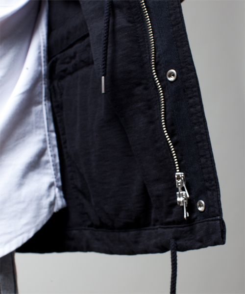 NANO universe（ナノユニバース）の「スラブJersey M-65（ミリタリージャケット・メンズ・ブラック/オリーブ・SMALL/MEDIUM/LARGE）」の11枚目の写真