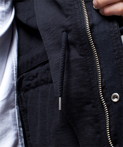 NANO universe（ナノユニバース）の「スラブJersey M-65（ミリタリージャケット・メンズ・ブラック/オリーブ・SMALL/MEDIUM/LARGE）」の12枚目の写真