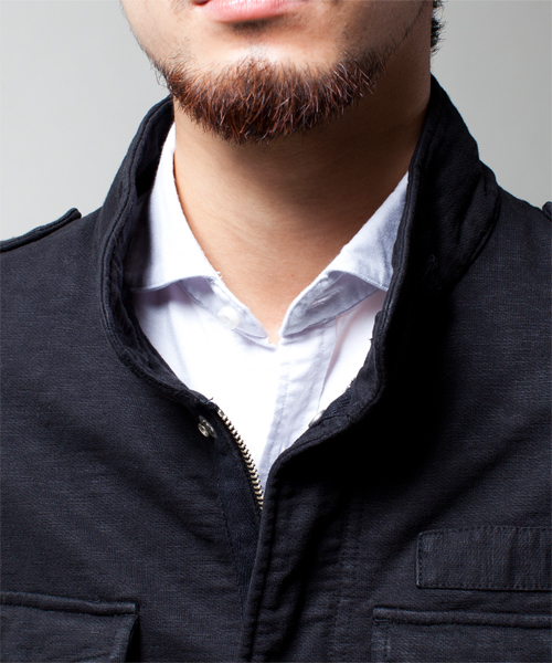 NANO universe（ナノユニバース）の「スラブJersey M-65（ミリタリージャケット・メンズ・ブラック/オリーブ・SMALL/MEDIUM/LARGE）」の7枚目の写真