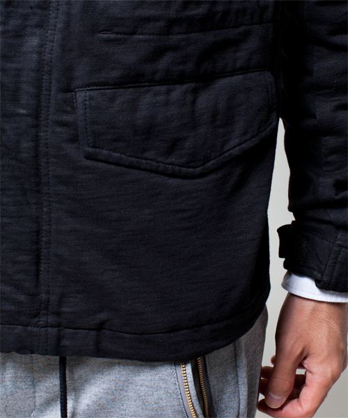 NANO universe（ナノユニバース）の「スラブJersey M-65（ミリタリージャケット・メンズ・ブラック/オリーブ・SMALL/MEDIUM/LARGE）」の10枚目の写真