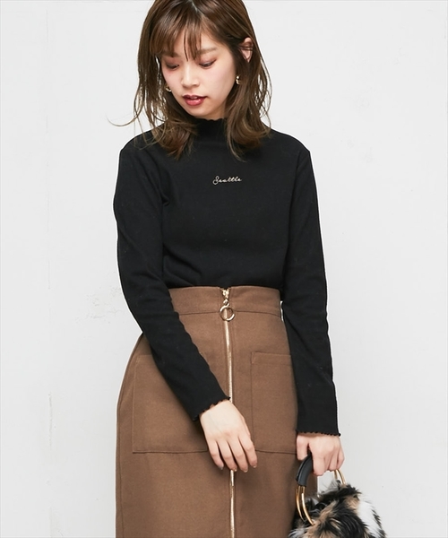 natural couture(ナチュラルクチュール)の「起毛フライスちびロゴプチハイロンTシャツ(Tシャツ/カットソー・レディース・ブラック/ベージュ/ピンク/アイボリー・FREE)」の20枚目の写真