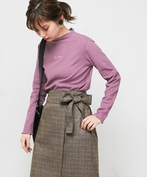 natural couture(ナチュラルクチュール)の「起毛フライスちびロゴプチハイロンTシャツ(Tシャツ/カットソー・レディース・ブラック/ベージュ/ピンク/アイボリー・FREE)」の15枚目の写真