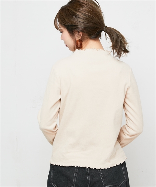 natural couture(ナチュラルクチュール)の「起毛フライスちびロゴプチハイロンTシャツ(Tシャツ/カットソー・レディース・ブラック/ベージュ/ピンク/アイボリー・FREE)」の8枚目の写真