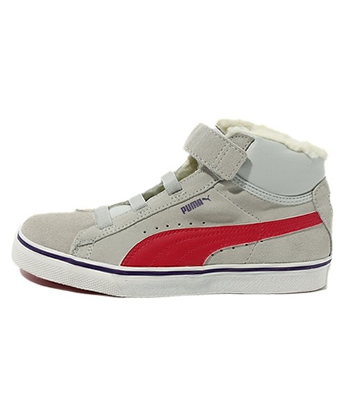 PUMA（プーマ）の「プーマミッド VULC ファー V (KIDS)（スニーカー・キッズ・ネイビー/グレー・17cm/18cm/15cm/16cm/12cm/20cm/21cm/14cm/19cm/13cm）」の3枚目の写真
