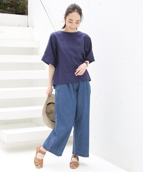 coen（コーエン）の「【WEB限定復刻】フレンチリネンバックリボンブラウス（シャツ/ブラウス・レディース・チェック/ネイビー/ブラック・FREE）」の18枚目の写真