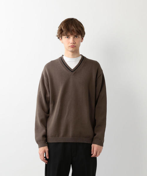 Steven Alan（スティーブンアラン）の「＜Steven Alan＞ CORD COTTON LOOSE CRICKET KNIT/ニット（ニット/セーター・メンズ・ブラウン/グレー・X-LARGE/MEDIUM/LARGE/SMALL）」の8枚目の写真