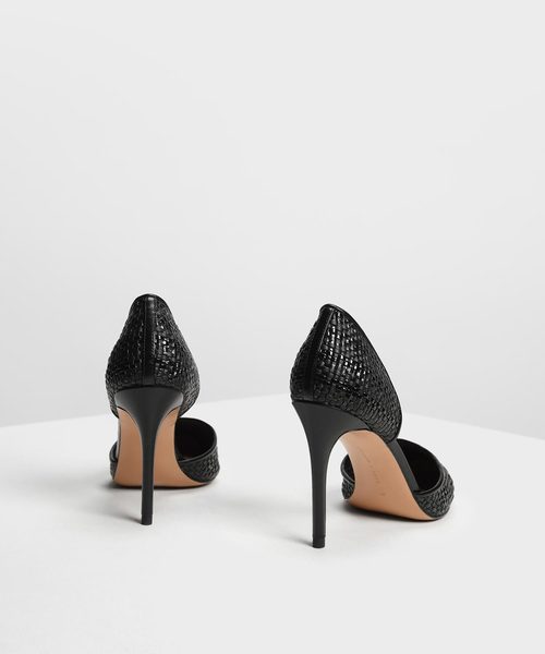 CHARLES & KEITH(チャールズ & キース)の「ラフィアドルセイヒール / Raffia D'orsay Heels(パンプス・レディース・ブラック/ブラウン/ベビーピンク・22.5cm/23cm/23.5cm/24.5cm/25cm)」の6枚目の写真