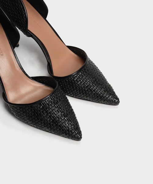 CHARLES & KEITH(チャールズ & キース)の「ラフィアドルセイヒール / Raffia D'orsay Heels(パンプス・レディース・ブラック/ブラウン/ベビーピンク・22.5cm/23cm/23.5cm/24.5cm/25cm)」の7枚目の写真