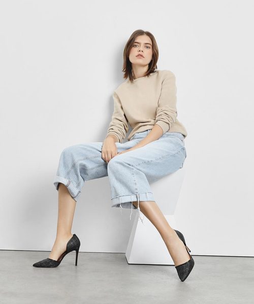 CHARLES & KEITH(チャールズ & キース)の「ラフィアドルセイヒール / Raffia D'orsay Heels(パンプス・レディース・ブラック/ブラウン/ベビーピンク・22.5cm/23cm/23.5cm/24.5cm/25cm)」の8枚目の写真