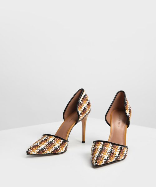 CHARLES & KEITH(チャールズ & キース)の「ラフィアドルセイヒール / Raffia D'orsay Heels(パンプス・レディース・ブラック/ブラウン/ベビーピンク・22.5cm/23cm/23.5cm/24.5cm/25cm)」の10枚目の写真