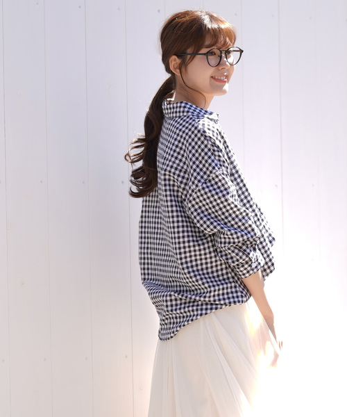 rps（アールピーエス）の「裾タック前開きシャツ（シャツ/ブラウス・レディース・ピンク/ベージュ/オフホワイト/ブラック・M）」の21枚目の写真