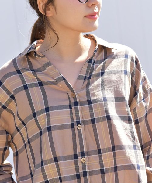 rps（アールピーエス）の「裾タック前開きシャツ（シャツ/ブラウス・レディース・ピンク/ベージュ/オフホワイト/ブラック・M）」の15枚目の写真