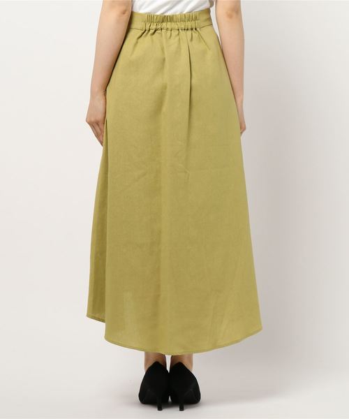 FREE'S MART（フリーズマート）の「麻調合繊前後差フレアスカート（スカート・レディース・ベージュ/ピンク/イエロー・FREE）」の4枚目の写真