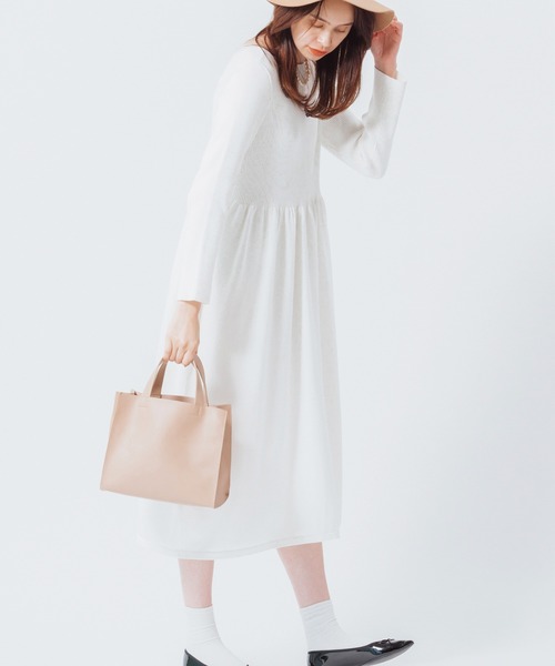 MURA（ムラ）の「PU(合成皮革) スクエア 高見え ミニ トートバッグ（トートバッグ・レディース・ブラック/ダークブラウン/ネイビー/グレー/キャメル/ベージュ・FREE）」の9枚目の写真