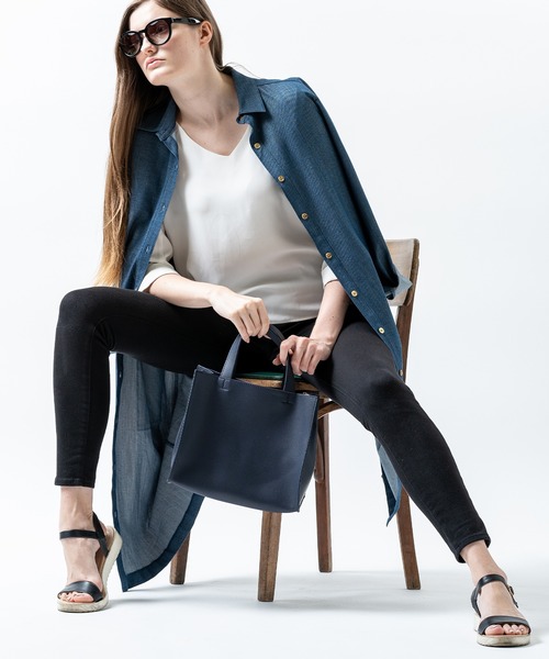 MURA（ムラ）の「PU(合成皮革) スクエア 高見え ミニ トートバッグ（トートバッグ・レディース・ブラック/ダークブラウン/ネイビー/グレー/キャメル/ベージュ・FREE）」の22枚目の写真