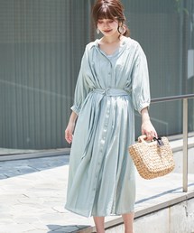 natural couture | たっぷりギャザーガウンワンピース(ワンピース)