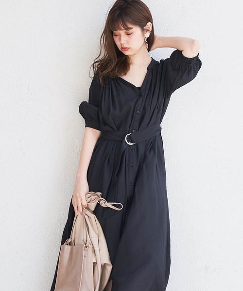 natural couture（ナチュラルクチュール）の「たっぷりギャザーガウンワンピース（ワンピース・レディース・ブラック/オフホワイト/ミント/ボルドー/ベージュ系その他・FREE）」の18枚目の写真