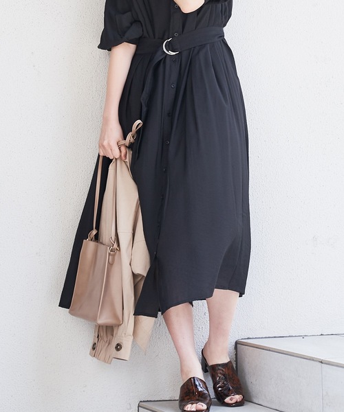 natural couture（ナチュラルクチュール）の「たっぷりギャザーガウンワンピース（ワンピース・レディース・ブラック/オフホワイト/ミント/ボルドー/ベージュ系その他・FREE）」の19枚目の写真