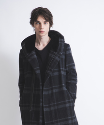 5351 POUR LES HOMMES | 【Lanificio F.lli Mannelle社】フーディーコート(ステンカラーコート)