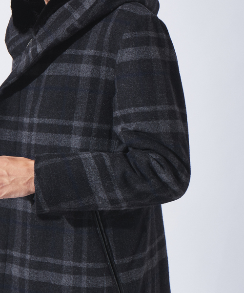 5351 POUR LES HOMMES(ゴーサンゴーイチプールオム)の「【Lanificio F.lli Mannelle社】フーディーコート(ステンカラーコート・メンズ・チャコールグレー/ブラック・44/46/48/50)」の16枚目の写真