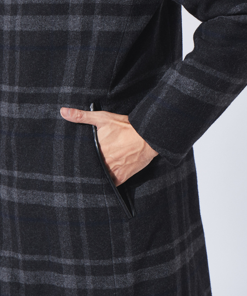 5351 POUR LES HOMMES(ゴーサンゴーイチプールオム)の「【Lanificio F.lli Mannelle社】フーディーコート(ステンカラーコート・メンズ・チャコールグレー/ブラック・44/46/48/50)」の17枚目の写真