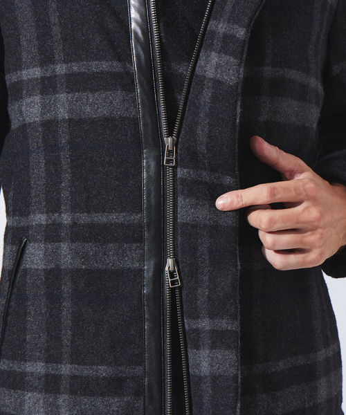 5351 POUR LES HOMMES(ゴーサンゴーイチプールオム)の「【Lanificio F.lli Mannelle社】フーディーコート(ステンカラーコート・メンズ・チャコールグレー/ブラック・44/46/48/50)」の19枚目の写真