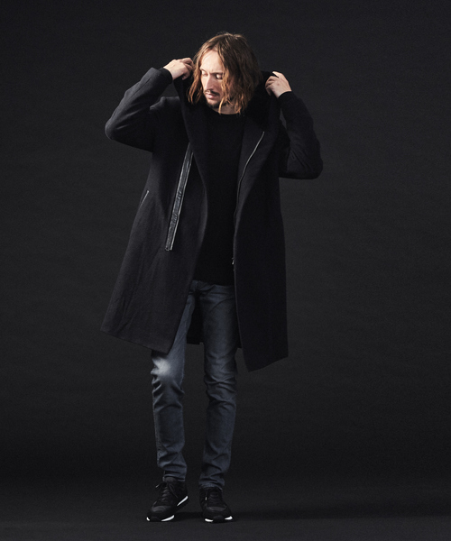 5351 POUR LES HOMMES(ゴーサンゴーイチプールオム)の「【Lanificio F.lli Mannelle社】フーディーコート(ステンカラーコート・メンズ・チャコールグレー/ブラック・44/46/48/50)」の20枚目の写真