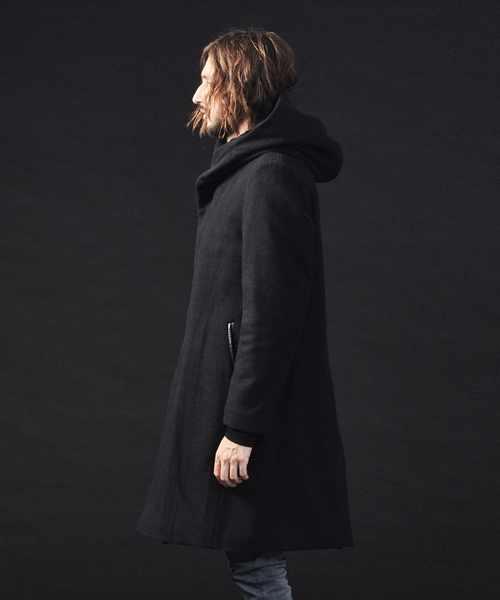 5351 POUR LES HOMMES(ゴーサンゴーイチプールオム)の「【Lanificio F.lli Mannelle社】フーディーコート(ステンカラーコート・メンズ・チャコールグレー/ブラック・44/46/48/50)」の21枚目の写真