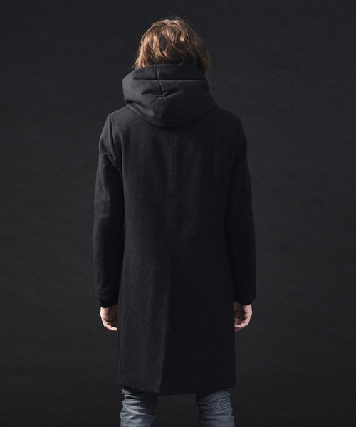 5351 POUR LES HOMMES(ゴーサンゴーイチプールオム)の「【Lanificio F.lli Mannelle社】フーディーコート(ステンカラーコート・メンズ・チャコールグレー/ブラック・44/46/48/50)」の10枚目の写真