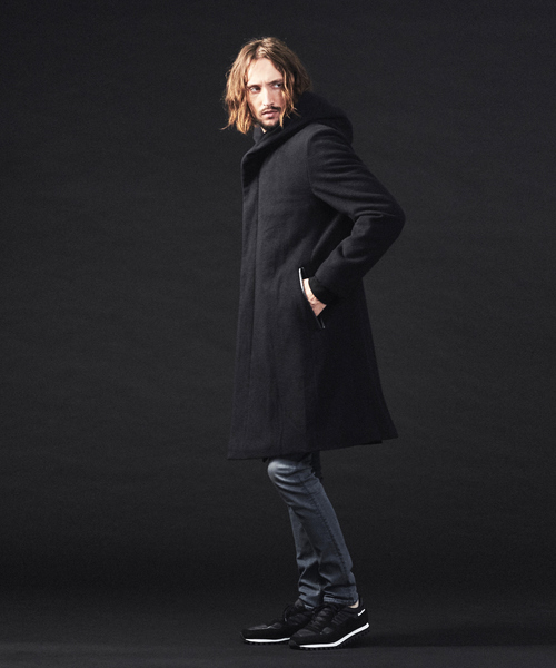 5351 POUR LES HOMMES(ゴーサンゴーイチプールオム)の「【Lanificio F.lli Mannelle社】フーディーコート(ステンカラーコート・メンズ・チャコールグレー/ブラック・44/46/48/50)」の6枚目の写真